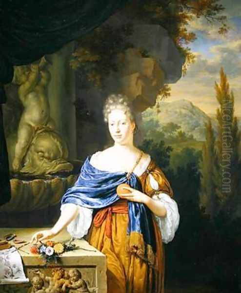 A portrait of Dina Bye 1705 Oil Painting by Willem Van Mieris Leiden