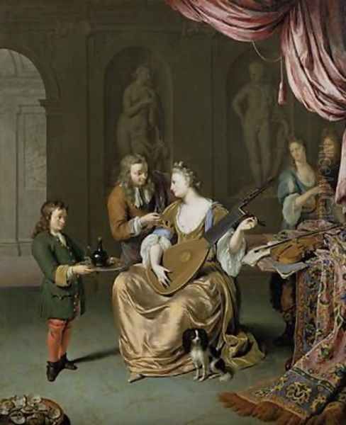 The Lute Player 1711 Oil Painting by Willem Van Mieris Leiden