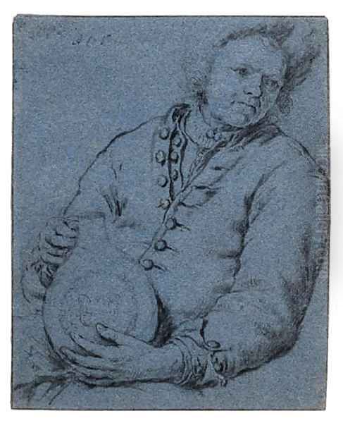 A Man holding a Jug Oil Painting by Willem Van Mieris Leiden