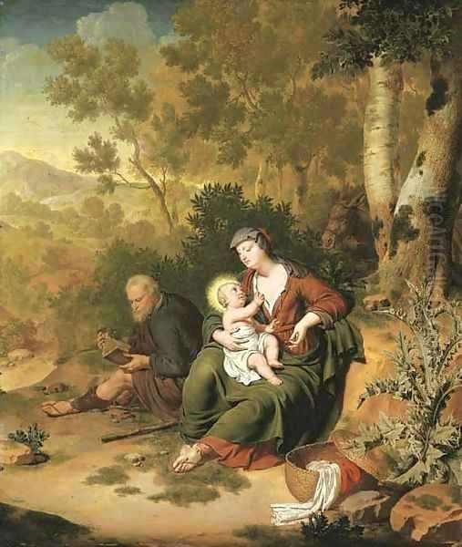 The Rest on the Flight into Egypt Oil Painting by Willem Van Mieris Leiden