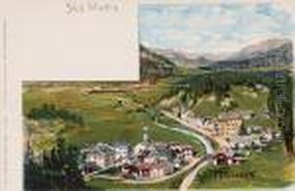 Postkarten:maloja - St. Moritz -
 Sils-maria - Sils-baselgia - Samaden - Silvaplana - Forno-gletscher - 
Schafberg Oil Painting by Giovanni Giacometti