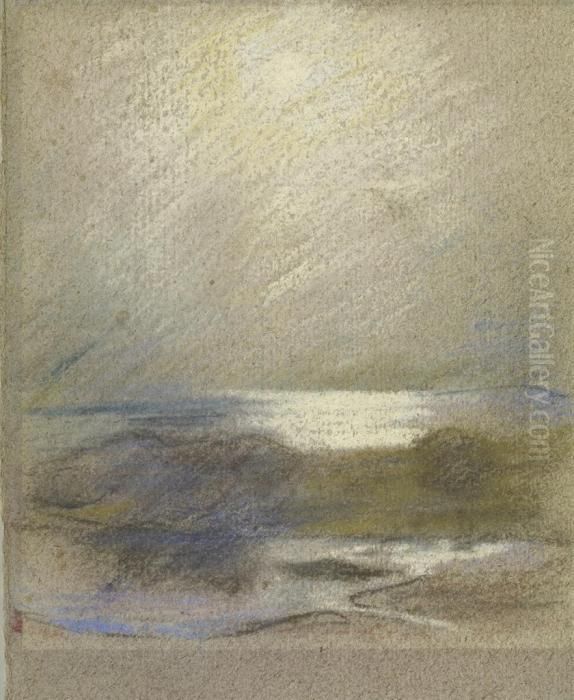 Lago Con Nebbia Oil Painting by Giovanni Giacometti