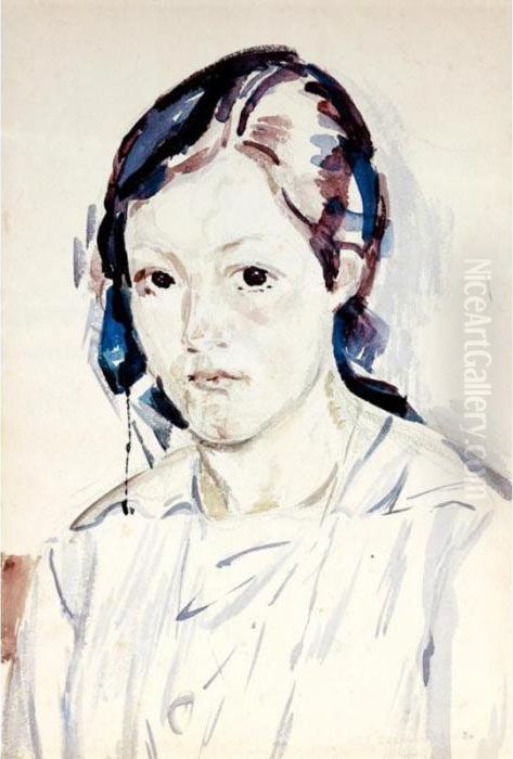 Madchenbildnis, 1920 
Potrait Of A Girl, 1920 Oil Painting by Giovanni Giacometti