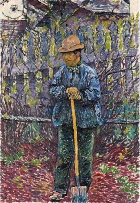 In Primavera (mann Mit Schaufel), 1910 
In Spring (man With A Blade), 1910 Oil Painting by Giovanni Giacometti