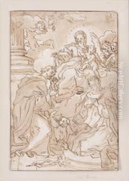 Madonna Del Rosario Oil Painting by Corrado Giaquinto