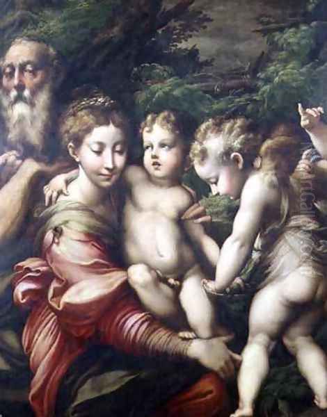 The Holy Family Rest on the Flight to Egypt 1524 Oil Painting by Girolamo Francesco Maria Mazzola (Parmigianino)