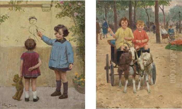 Young Artist And The Promenade Oil Painting by Victor-Gabriel Gilbert