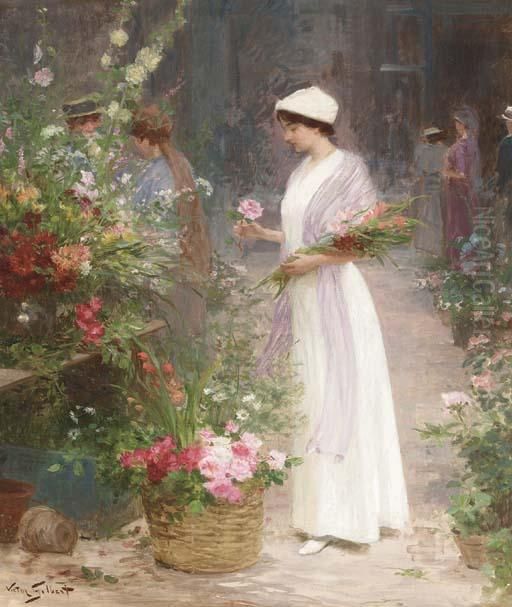 La Cueillette De Fleurs Oil Painting by Victor-Gabriel Gilbert