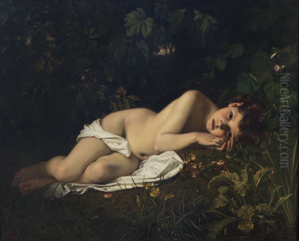 Afternoon Dreaming Oil Painting by Hugues Merle