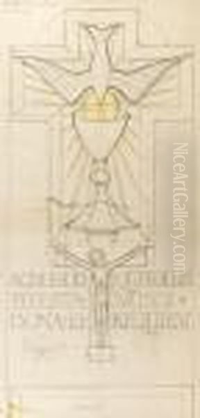 Design For The Tombstone Of Hannahboulter Oil Painting by Eric Gill