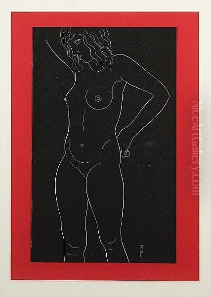 Female Nude Standing (skelton P957) Oil Painting by Eric Gill