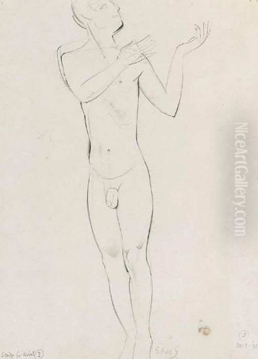 Study For Ariel 3 Oil Painting by Eric Gill