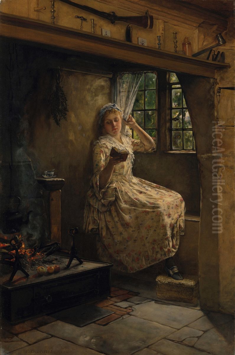 A Cosey Corner Oil Painting by Francis Davis Millet