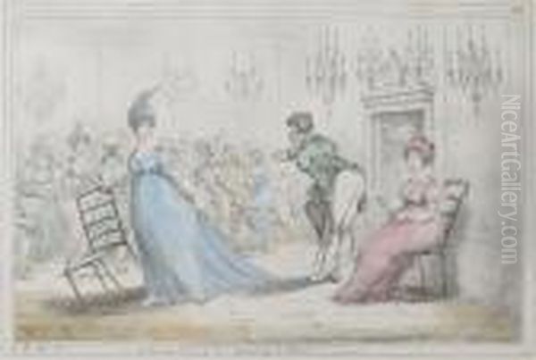 A Broad Hint Of Not Meaning To Dance Oil Painting by James Gillray