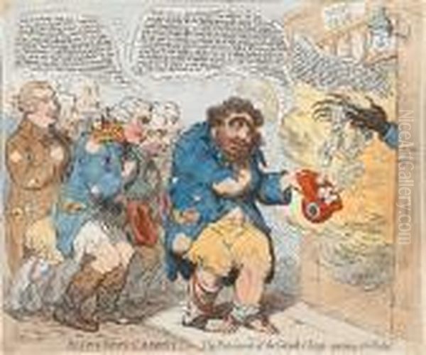 Blue And Buff Charity;-or-the Patriarch Of The Greek Clergy Applying For Relief Oil Painting by James Gillray