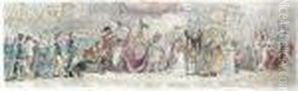 The Grand Coronation Procession 
Of Napoleon The 1st Emperor Offrance, From The Church Of Notre-dame Oil Painting by James Gillray