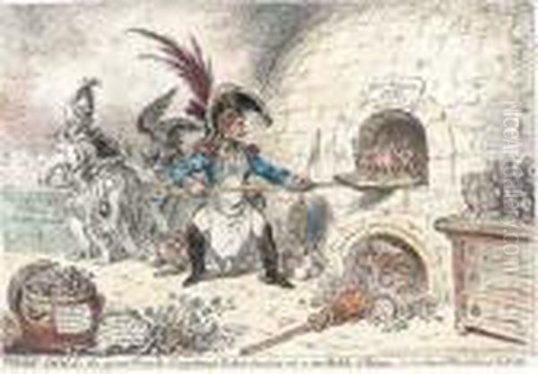 Tiddy-doll, The Great French-ginger-bread-baker, Drawing Out A Newbatch Of Kings Oil Painting by James Gillray