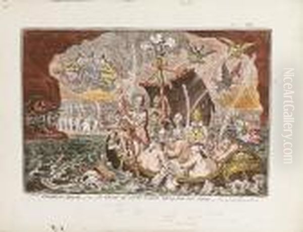 Charon's-boat.-or-the Ghost's Of
 'all The Talents' Taking Their Last Voyage,-from The Pope's Gallery At 
Rome Oil Painting by James Gillray