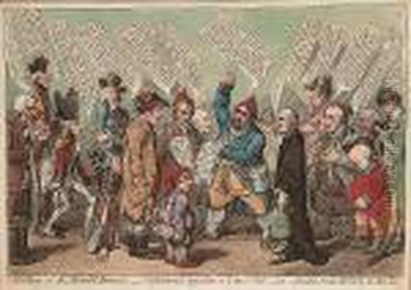 Meeting Of The Monied Interest; 
Constitutional Opposition To Y 10 P Cent;-ie;-john Bulls Friends Alarm'd
 By The New Tax Oil Painting by James Gillray