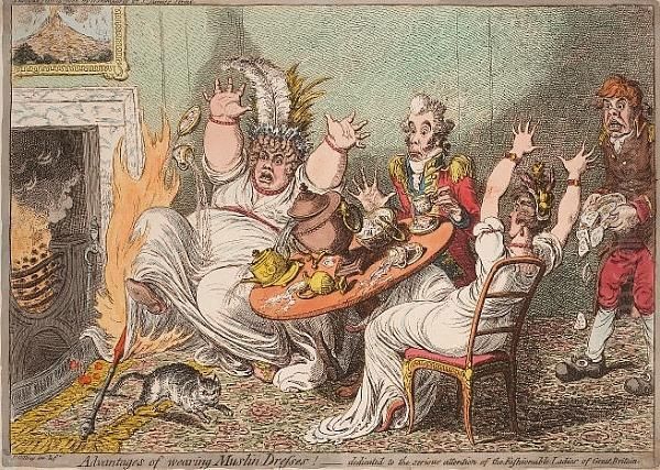 Advantages Of Wearing Muslin 
Dresses!-dedicated To The Serious Attention Of The Fashionable Ladies Of
 Great Britain Oil Painting by James Gillray