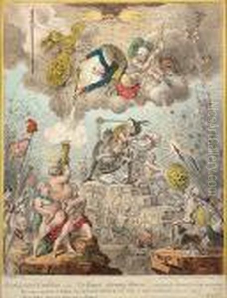 Confederated Coalition;-or-the 
Giants Storming Heaven,-with The Gods Alarm'd For Their Everlasting 
Abodes Oil Painting by James Gillray