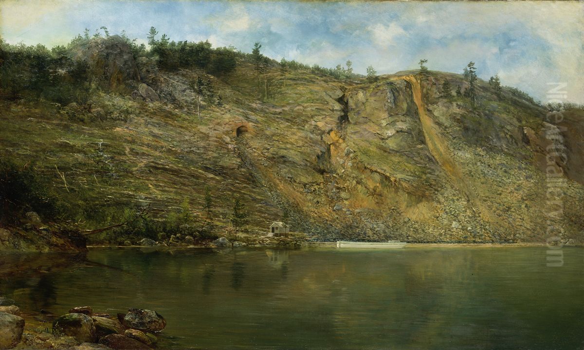 The Iron Mine, Port Henry, New York Oil Painting by Homer Dodge Martin