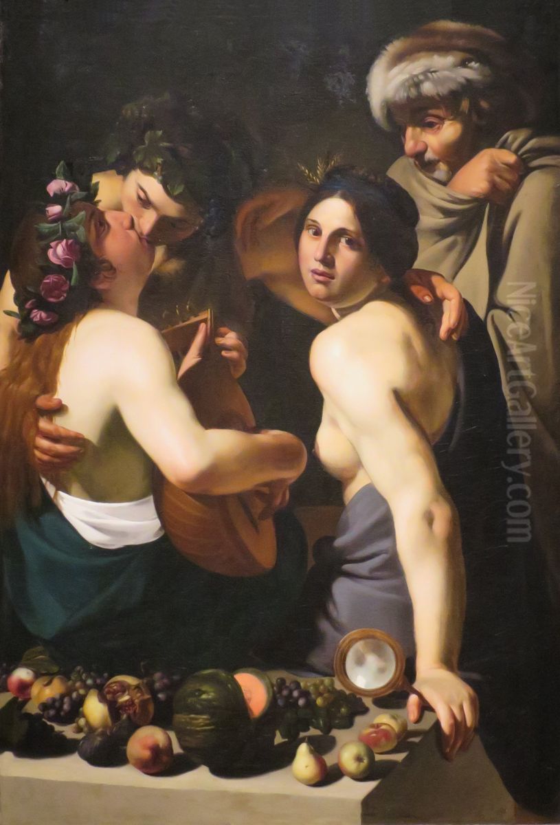 Allegory of the Four Seasons Oil Painting by Bartolomeo Manfredi
