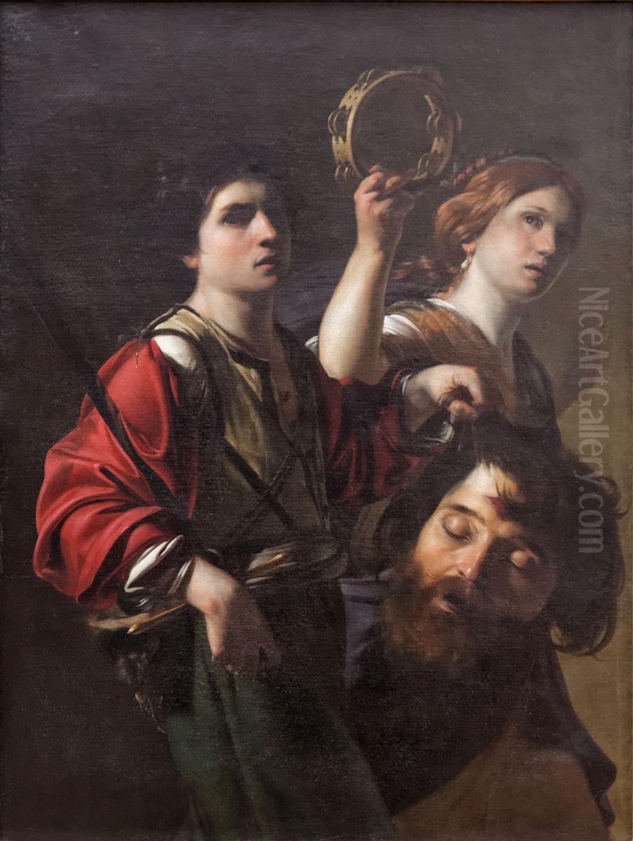 The Triumph of David Oil Painting by Bartolomeo Manfredi