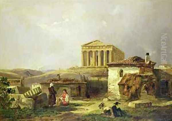 The Temple of Theseus Oil Painting by William James Muller