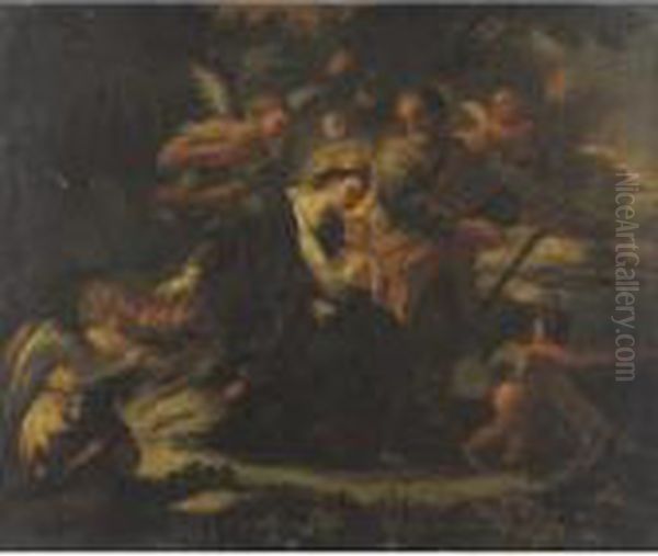 Property From A Private Collection, New York
 

 
 
 

 
 Rest On The Flight Into Egypt Oil Painting by Luca Giordano