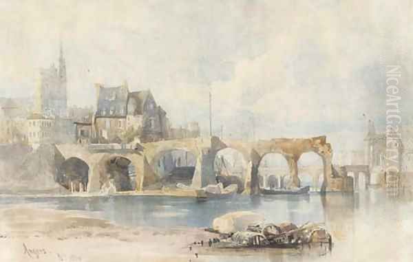 The River at Angers Oil Painting by William James Muller