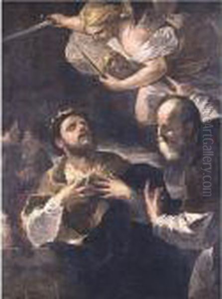 The Prophet Gad Offering King 
David The Choice Of Three Punishments: Famine, Civil War Or Plague Oil Painting by Luca Giordano