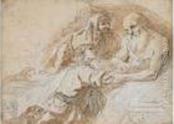 Isaac Benissant Jacob Oil Painting by Luca Giordano