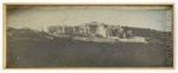 Jerusalem, Fortifications Porta Aurea Oil Painting by Joseph Philibert Girault De Prangey