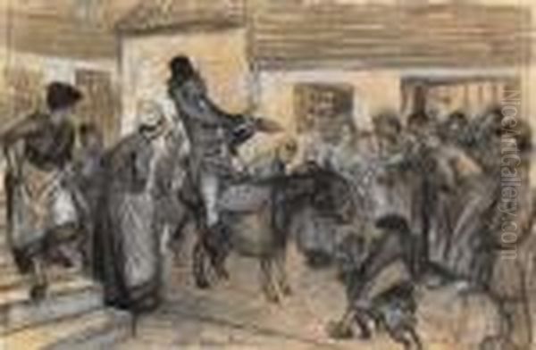 Dubourg Drew From His Basket His
 Mechanical Syringe, Which He Had Filled With Barege Water Oil Painting by William Glackens