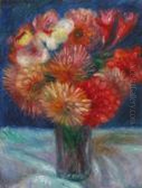 Vase Of Flowers Oil Painting by William Glackens