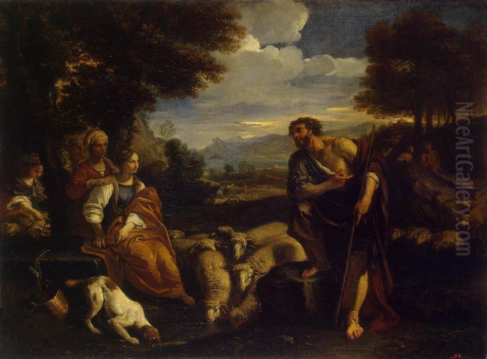 Jacob Meeting Rachel Oil Painting by Pier Francesco Mola