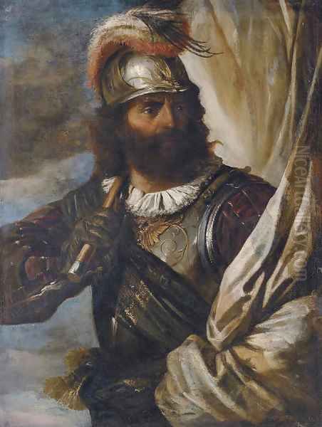 A standard bearer Oil Painting by Pier Francesco Mola