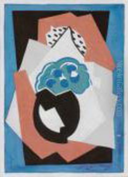 Fleurs Sur Un Gueridon Oil Painting by Albert Gleizes