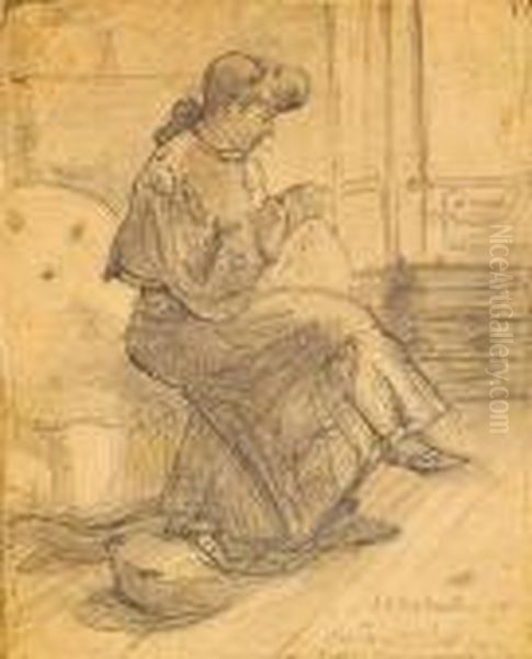 Femme Cousant Oil Painting by Albert Gleizes