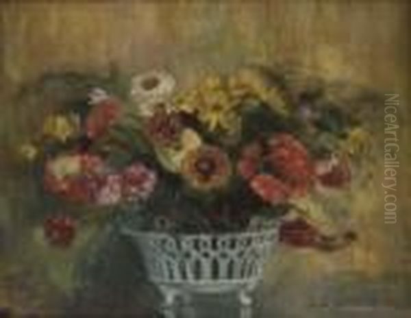 Coupe De Fleurs Oil Painting by Paule Gobillard