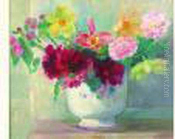 Nature Morte Au Vase Fleuri Oil Painting by Paule Gobillard