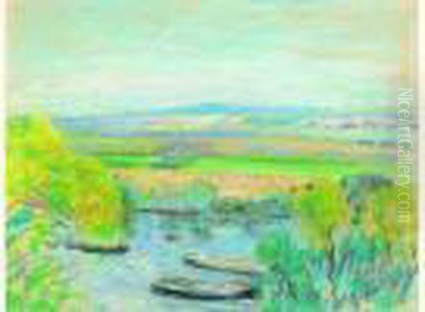 Le Canal Oil Painting by Paule Gobillard