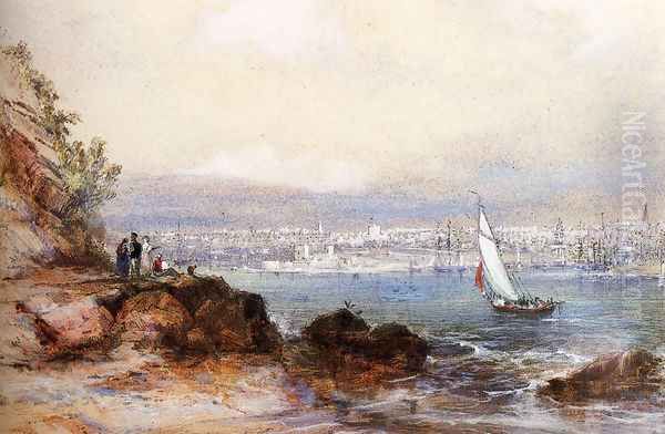 View Of Sydney Harbour Oil Painting by Conrad Martens