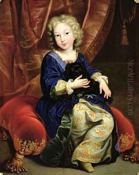 Portrait of Philippe de France 1683-1746 future King Philip V of Spain 1686 Oil Painting by Pierre Mignard