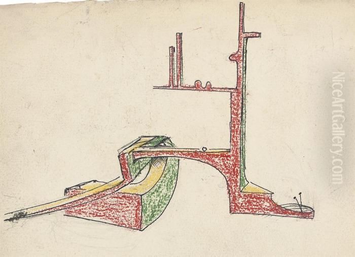 Etude Pour Personnage Allonge Oil Painting by Julio Gonzalez