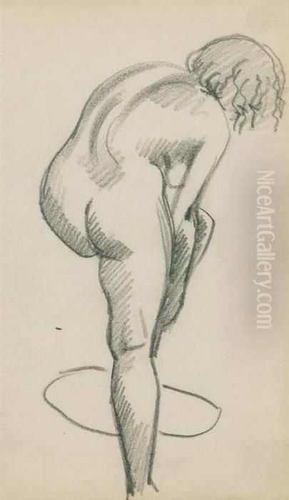 Nudo Femminile, (1914/'18) Oil Painting by Julio Gonzalez