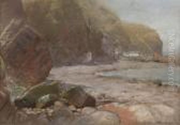 Clovelly Oil Painting by Albert Goodwin