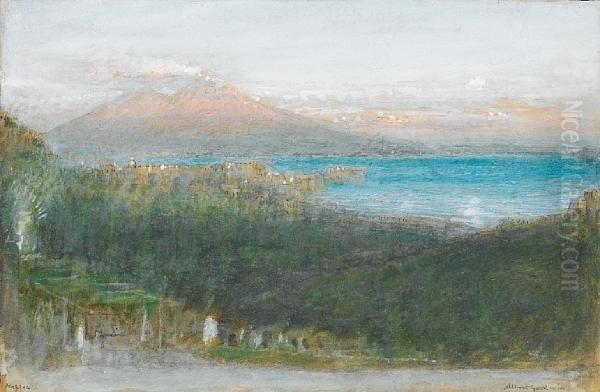 Morning Light, The Bay Of 
Naples, Signed Andinscribed, Watercolour And Bodycolour Heightened With 
Pen Andink Oil Painting by Albert Goodwin