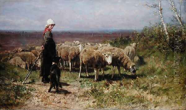Shepherdess Oil Painting by Anton Mauve